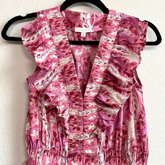 Anna Cate Charlotte Maxi Dress in Vine Mix Pink Floral Ruffle Tiered Size XS - Picture 2 of 8